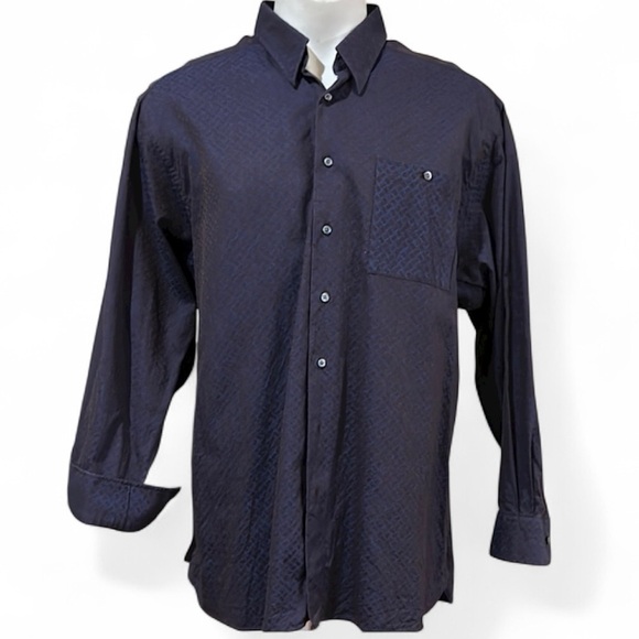 Ike Behar Blue Casual Button Down Shirt - Picture 1 of 11